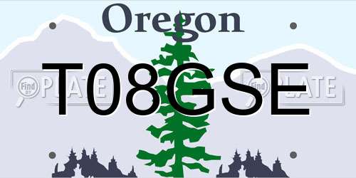 T08GSE Oregon License Plate