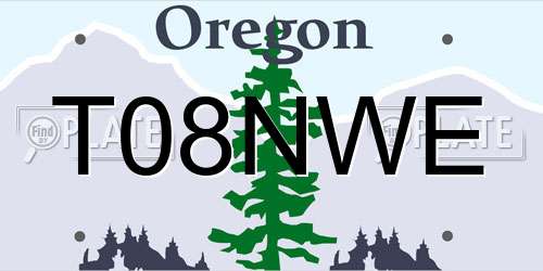 T08NWE Oregon License Plate