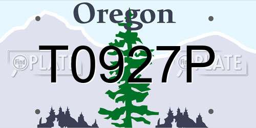 T0927P Oregon License Plate