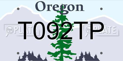 T092TP Oregon License Plate
