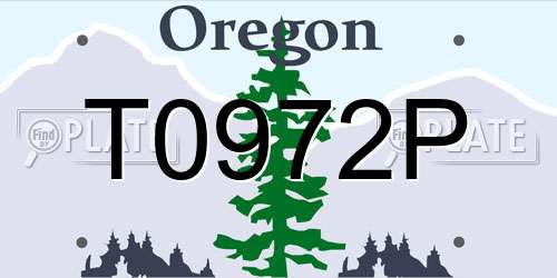 T0972P Oregon License Plate