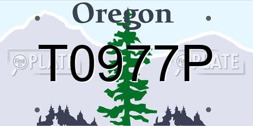 T0977P Oregon License Plate
