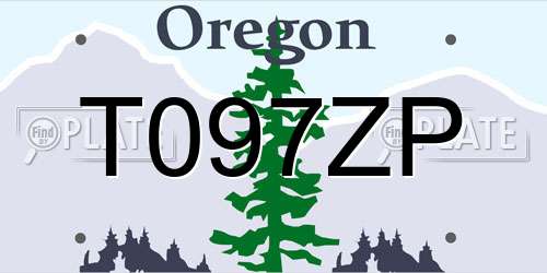 T097ZP Oregon License Plate