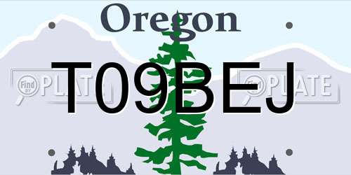 T09BEJ Oregon License Plate