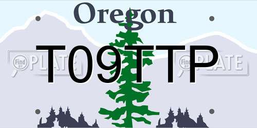 T09TTP Oregon License Plate