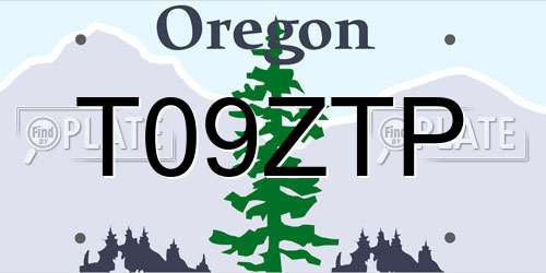 T09ZTP Oregon License Plate