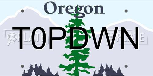 T0PDWN Oregon License Plate
