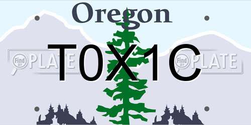 T0X1C Oregon License Plate