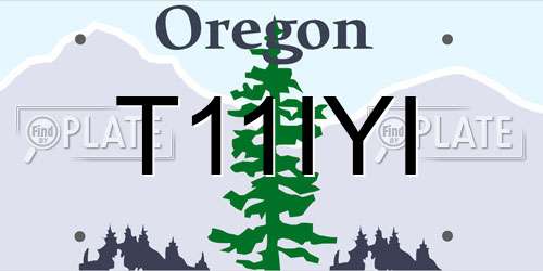 T11IYI Oregon License Plate