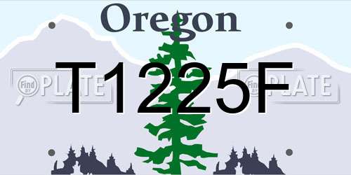 T1225F Oregon License Plate