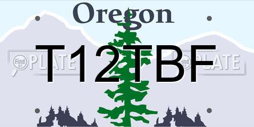 T12TBF Oregon License Plate
