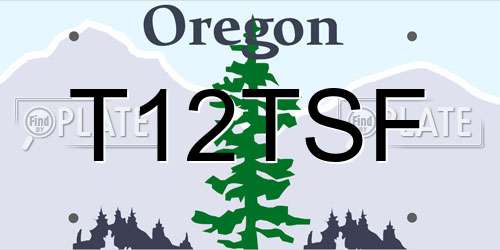 T12TSF Oregon License Plate