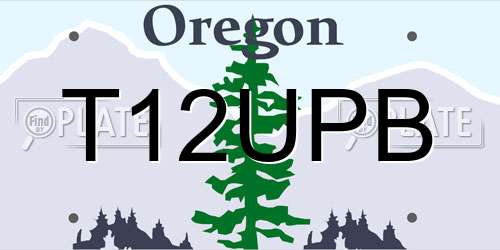 T12UPB Oregon License Plate