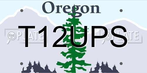 T12UPS Oregon License Plate