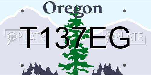 T137EG Oregon License Plate