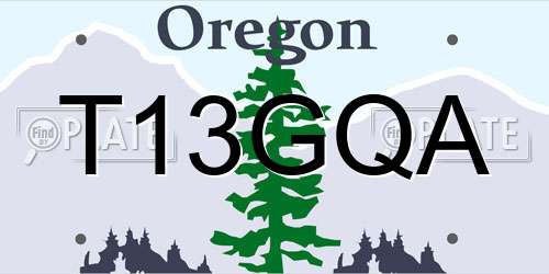 T13GQA Oregon License Plate
