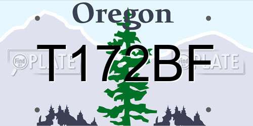 T172BF Oregon License Plate