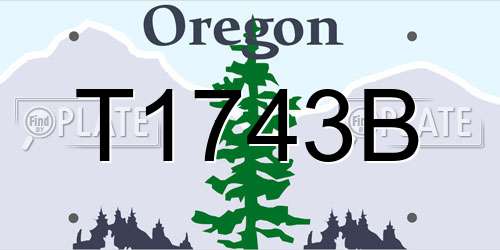 T1743B Oregon License Plate