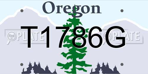 T1786G Oregon License Plate
