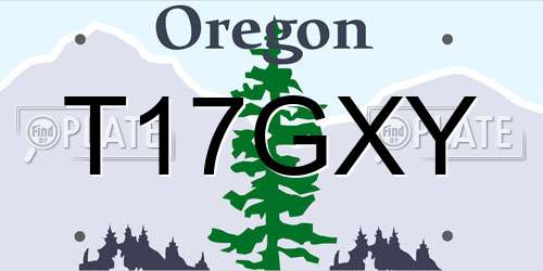 T17GXY Oregon License Plate