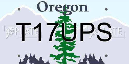 T17UPS Oregon License Plate