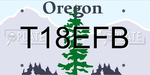 T18EFB Oregon License Plate