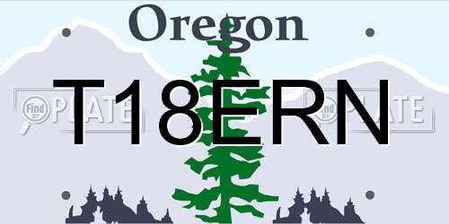 T18ERN Oregon License Plate