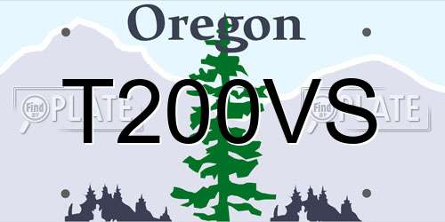 T200VS Oregon License Plate