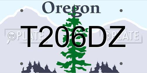 T206DZ Oregon License Plate