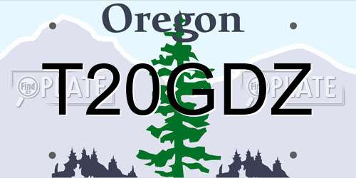 T20GDZ Oregon License Plate