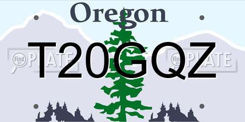 T20GQZ Oregon License Plate