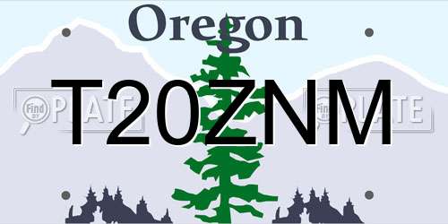 T20ZNM Oregon License Plate