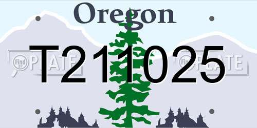 T211025 Oregon License Plate
