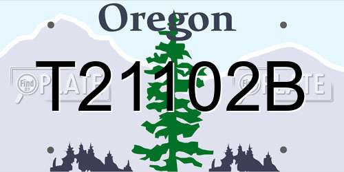 T21102B Oregon License Plate