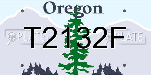 T2132F Oregon License Plate