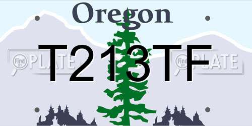 T213TF Oregon License Plate