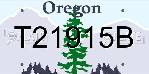T21915B Oregon License Plate