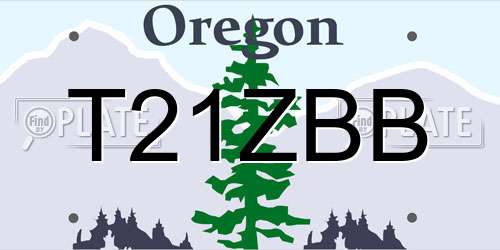 T21ZBB Oregon License Plate