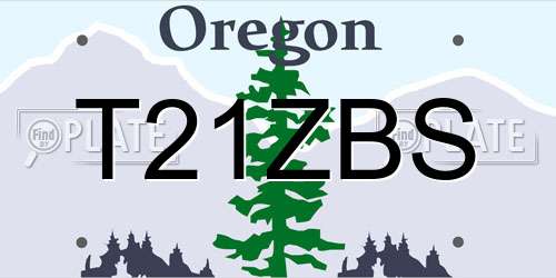 T21ZBS Oregon License Plate