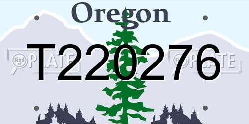 T220276 Oregon License Plate