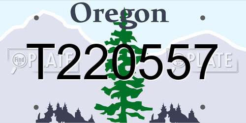 T220557 Oregon License Plate