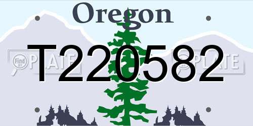 T220582 Oregon License Plate
