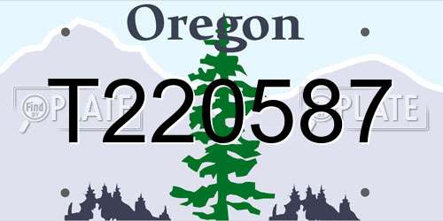 T220587 Oregon License Plate