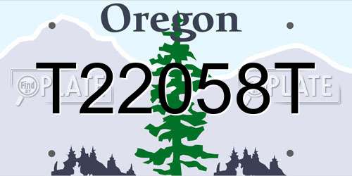 T22058T Oregon License Plate