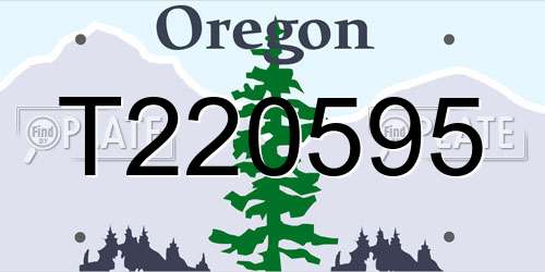 T220595 Oregon License Plate