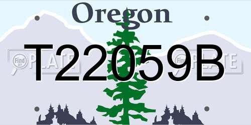 T22059B Oregon License Plate