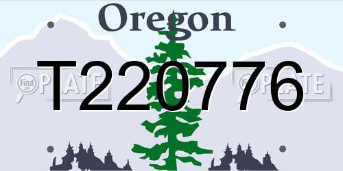 T220776 Oregon License Plate