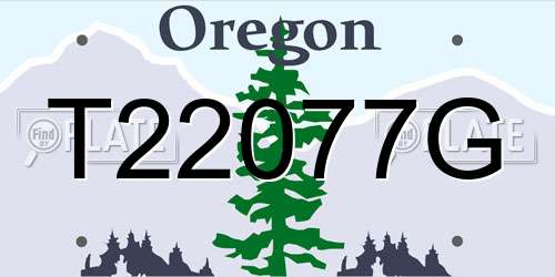 T22077G Oregon License Plate