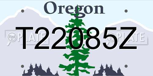 T22085Z Oregon License Plate