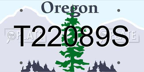T22089S Oregon License Plate